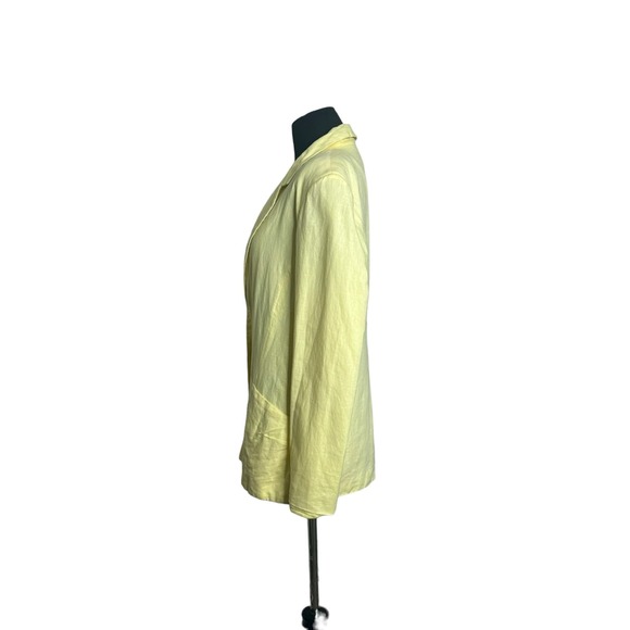 Beulah yellow linen one buttoned line blazer size M - Picture 7 of 10
